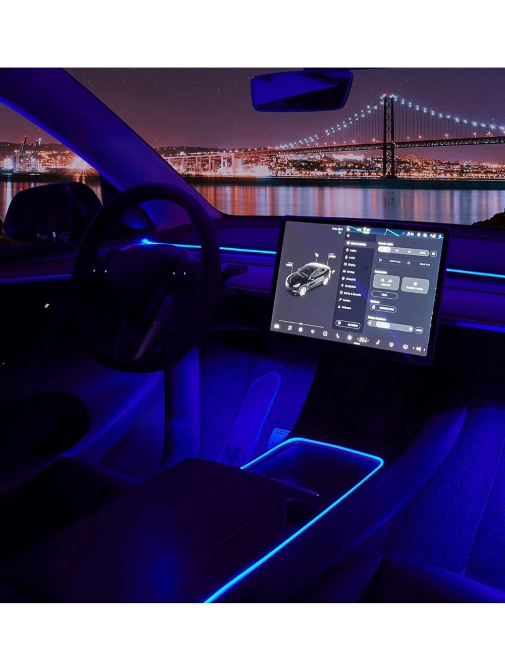 Nestour Interior Car Neon Lights for Tesla 3 Y 21 22 23